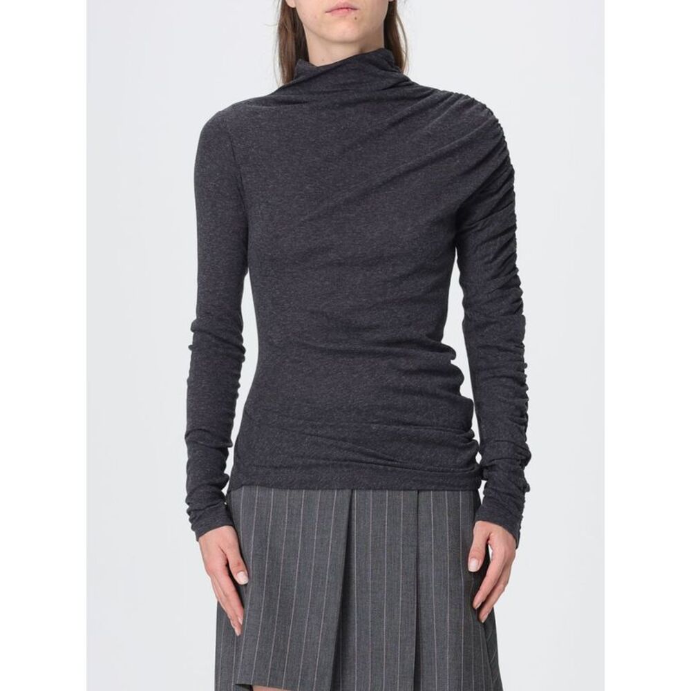 Pinko Slim Fit Draped Cotton And Wool Blend Turtleneck Jumper